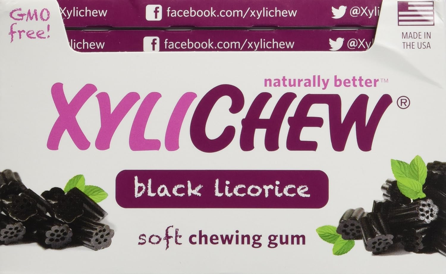 Xylichew 100% Xylitol Chewing Gum - Non GMO, Non Aspartame, Gluten Free, and Sugar Free Gum - Natural Oral Care, Relieves Bad Breath and Dry Mouth - Licorice, 288 Count