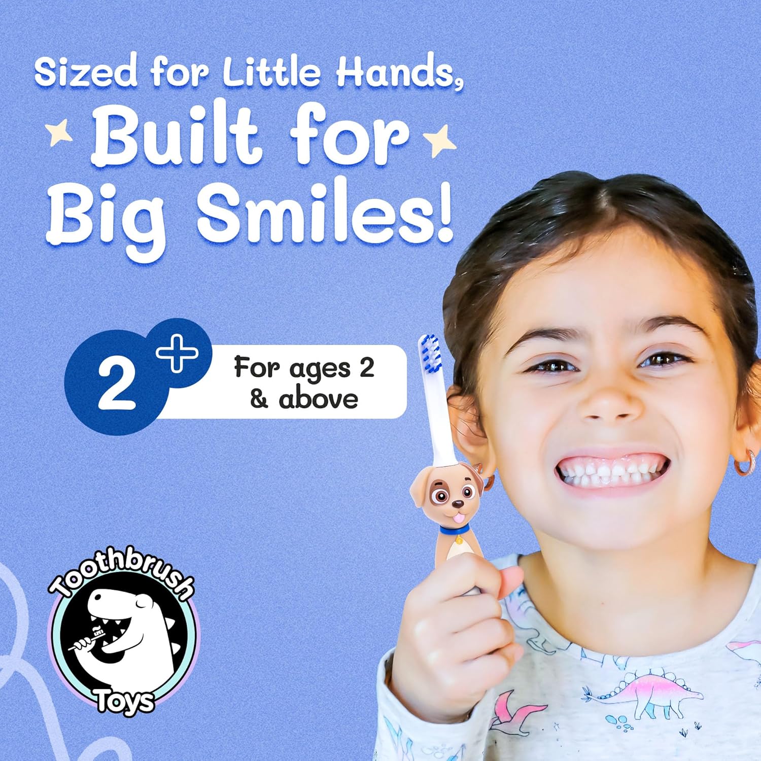 Kids Soft Bristle Puppy Toothbrush for Ages 2+, Gentle and Cute Toothbrush for Children with Replaceable Brush Head, Ergonomic Handle Kids Brush for Teeth Care Ideal for Toddlers, Puppy Design