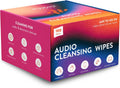 Audio Wipes For Hearing Aids - 100 Pcs, Alcohol-Free, Individually Packaged Cleaning Towelette - Removes Earwax, Dirt and Sweat - For Rubber, Plastic, Silicone & Acrylic