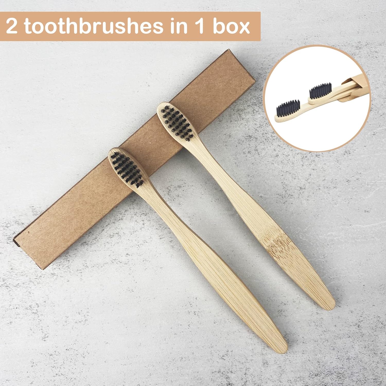SEVENHEAD 10 PCS Kids Bamboo Toothbrushes Soft Bristles Wooden Toothbrushes, Natural Biodegradable BPA Free Eco Friendly Toothbrushes Black