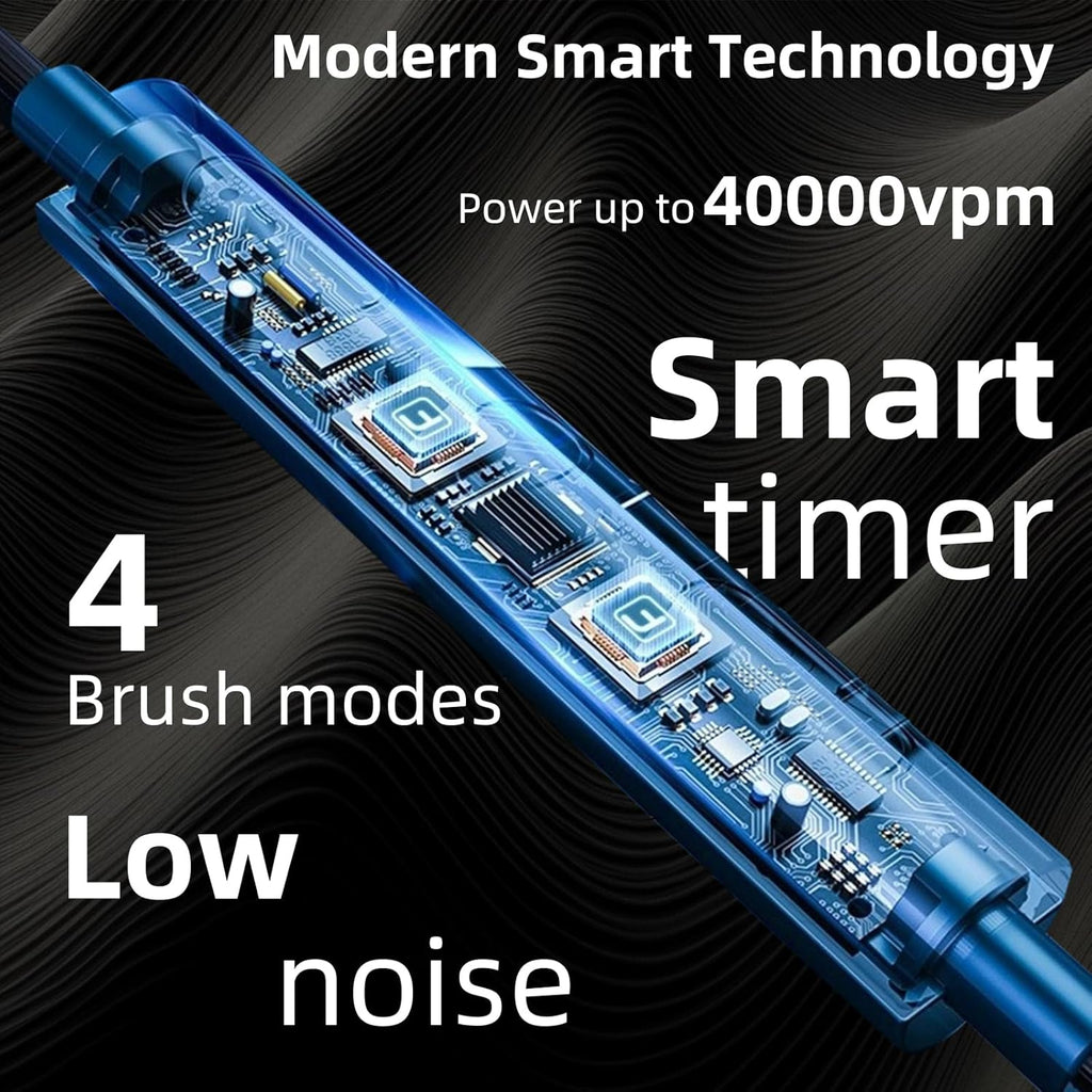 Ultrasonic U-Shaped Toothbrush for Adults, Electric Toothbrush for Teeth Whitening, Automatic 360-degree with Waterproof IPX7, 4 Modes for Cleaning(White)