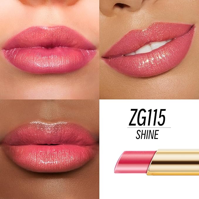 Red Pink Lipstick Moisturizing for Women Shimmer Tinted Lip Balm Hydrate Nourish Lip Gloss Cruelty Free Lip Makeup, ZG115 Shine
