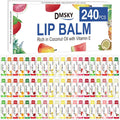 DMSKY 240 Pack Lip Balm, Natural Lip Balm Bulk with Vitamin E and Coconut Oil, Moisturizing Lip Balms for Chapped Lips, Bulk Lip Balms for Women-15 Flavors