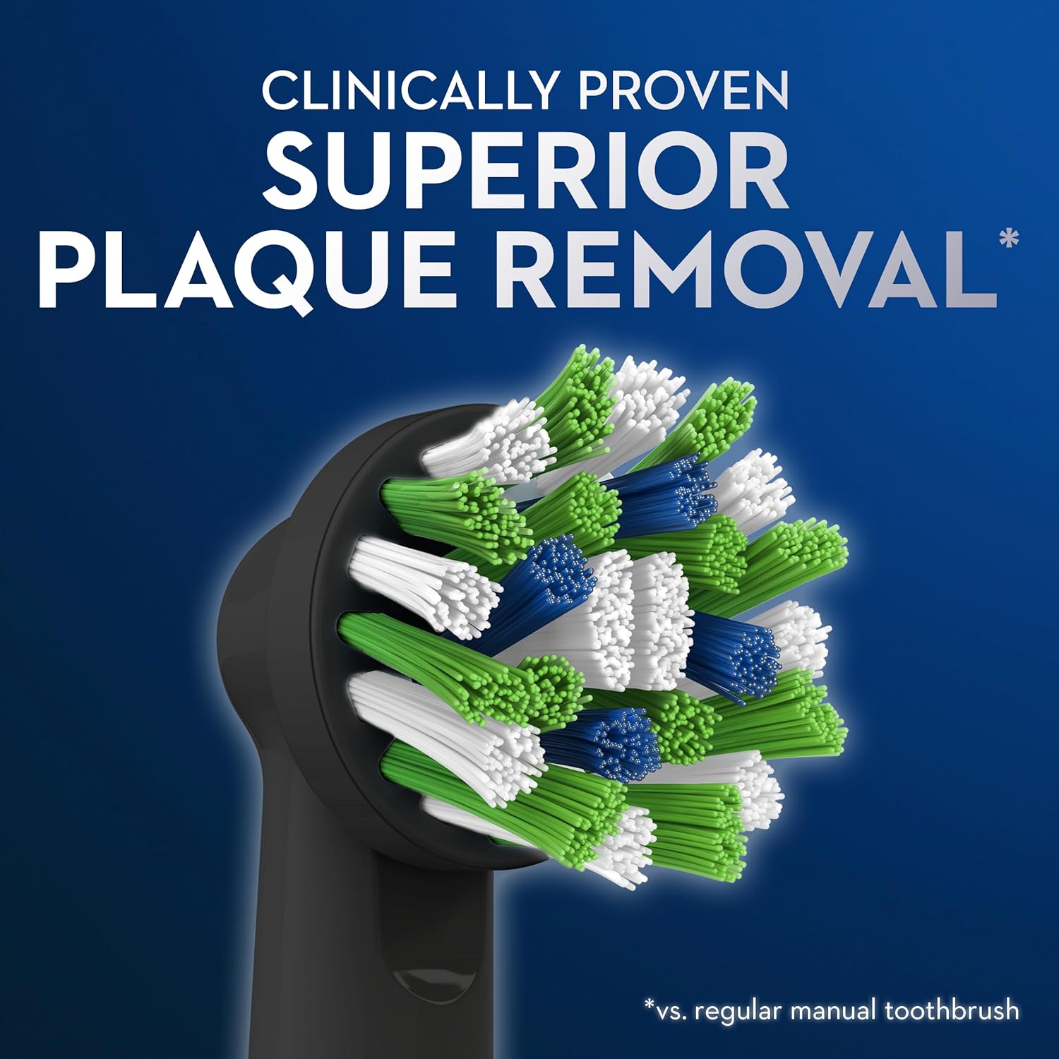 Oral-B CrossAction Electric Toothbrush Replacement Brush Heads, Black, 4 Count + 1 Sensitive White