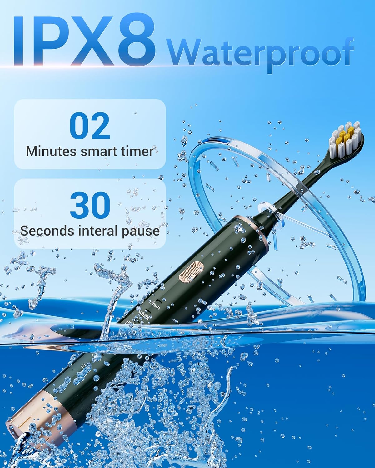 Sonic 2 Pack Electric Toothbrush for Adults and Kids, Travel Toothbrush Includes 12 Replacement Toothbrush Heads, 6 Modes with 2 MIN Smart Timer (Purple, Green)