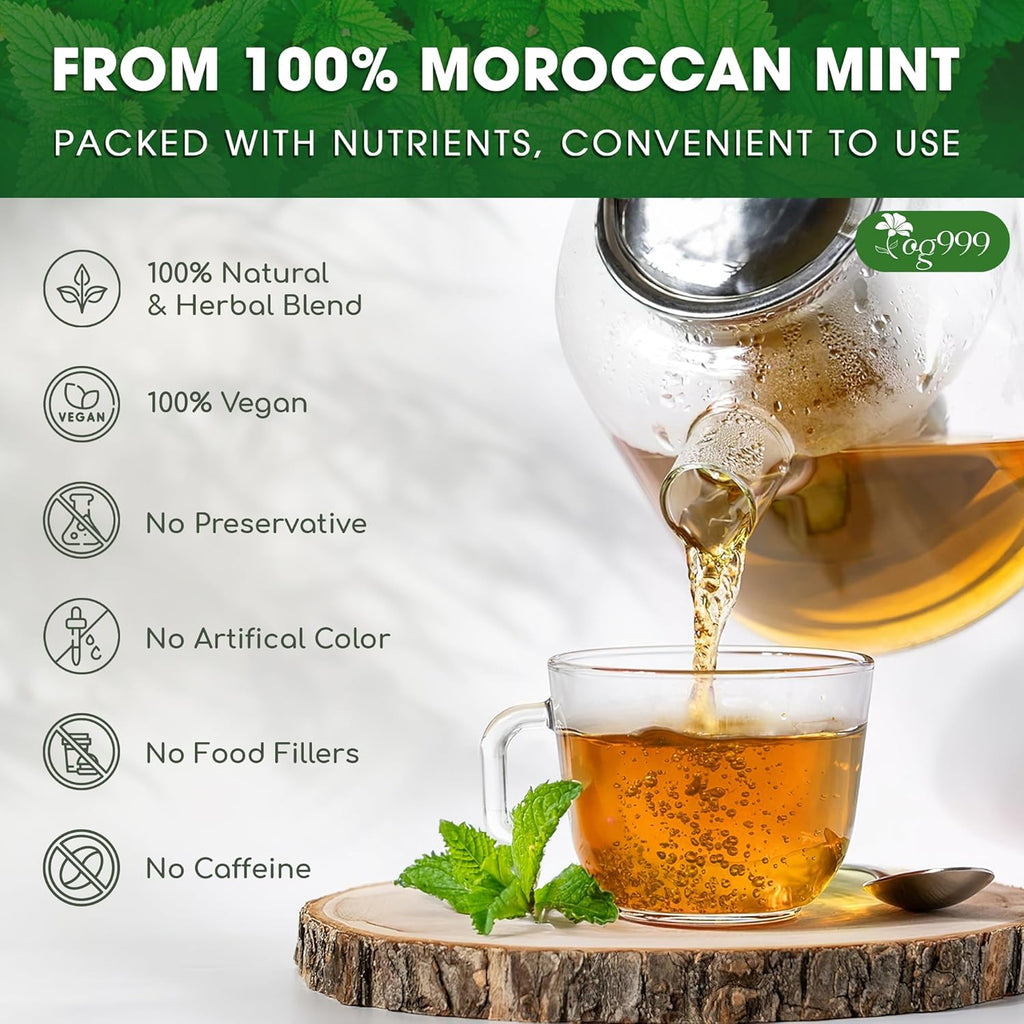 TOG999, Premium Moroccan Mint Green Tea | 30 Tea bags | Traditional Green Tea with Spearmint – Refreshing Flavor, Premium Quality Herbal Blend. Gluten-Free. Vegan