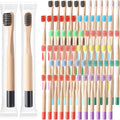 72 Pcs Kids Bamboo Toothbrushes Soft Bristle Toddler Toothbrush BPA Free Wooden Travel Toothbrushes for Kids Children Home Travel School, 5.7 Inches, Individually Wrapped