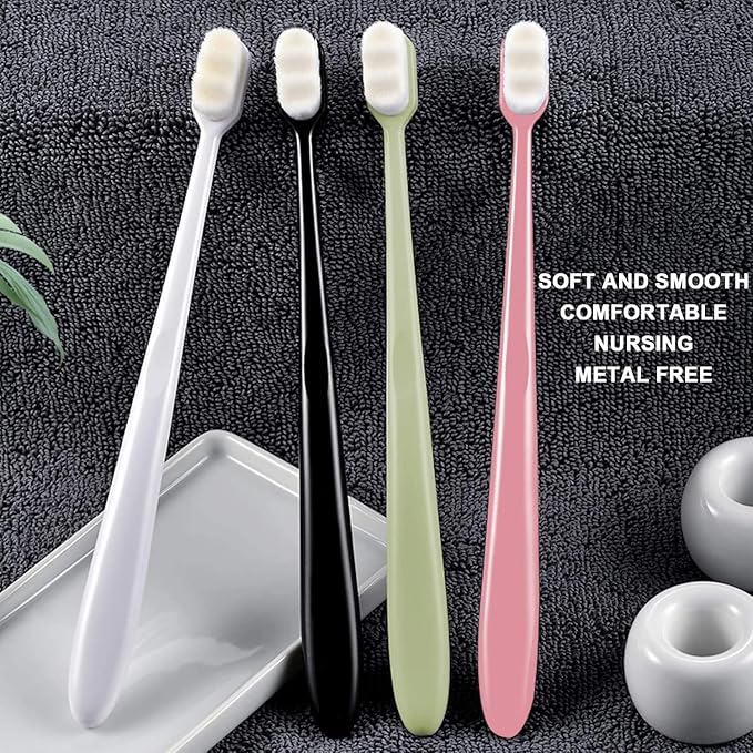 12PCS Extra Soft Toothbrush Adult Teen Manual Micro Nano Toothbrushes 20,000 Bristles for Sensitive Gums Fragile Teeth Oral Gum Recession