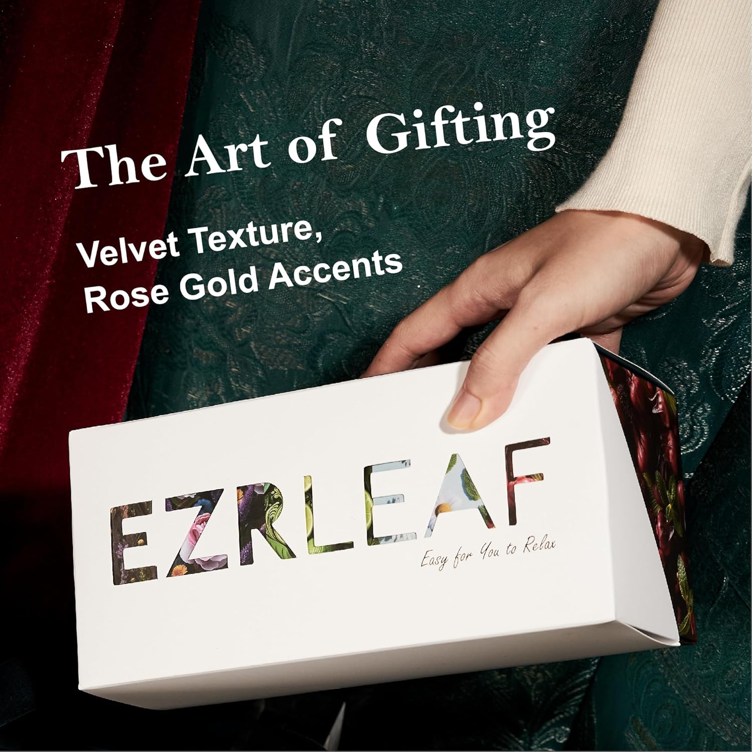 Decaf Herbal Tea Sampler – EZR Leaf 22ct Caffeine-Free Pyramid Bags, Assorted Fruit & Floral Blends with Lemon Verbena, Chamomile Mint, Dreamland, Roselle – Variety Tea Gift Set for Tea Lovers