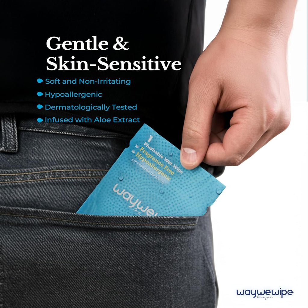 On-The-Go Flushable Wet Wipes, 32 Count XL Individually Wrapped Adult Wipes, Hypoallergenic 100% Plant Based Septic Safe, Travel Size Cleansing Cloth for Men & Women, Fragrance Free (32 Ct)