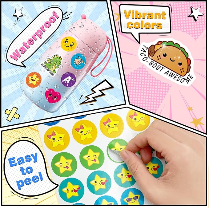 1120Pcs Motivational Reward Stickers for Kids and Students, Includes Stars, Smiley Faces, Hearts, A+, Thumbs Up, and Fun Pun Designs, Must-Have for Elementary Teachers and Homeschool Classroom
