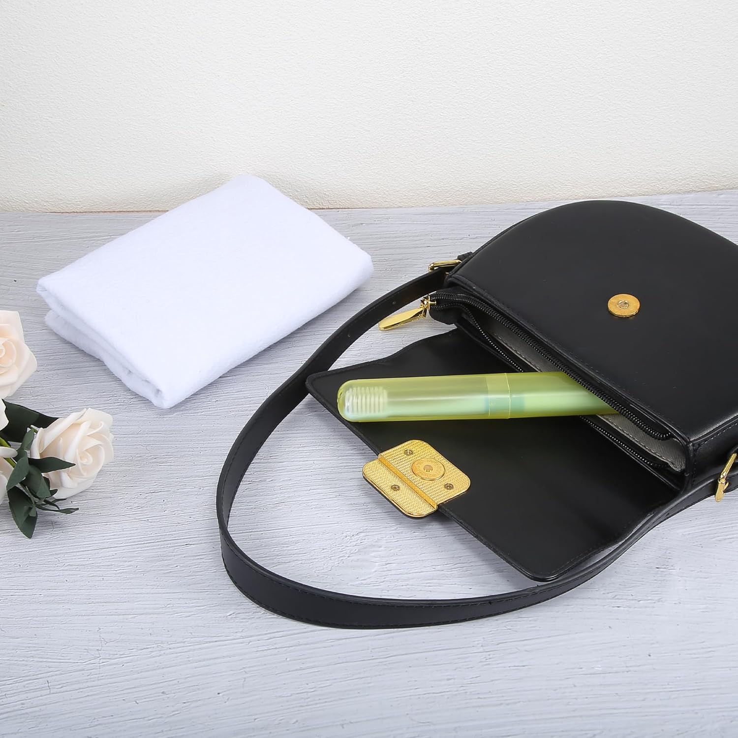 VOCOSTE 2 Pcs, Toothbrush Travel Case, Plastic, Lightweight Traveling Toothbrush Holders Case, for Travel Business, Yellow, 7.48"x1.06"