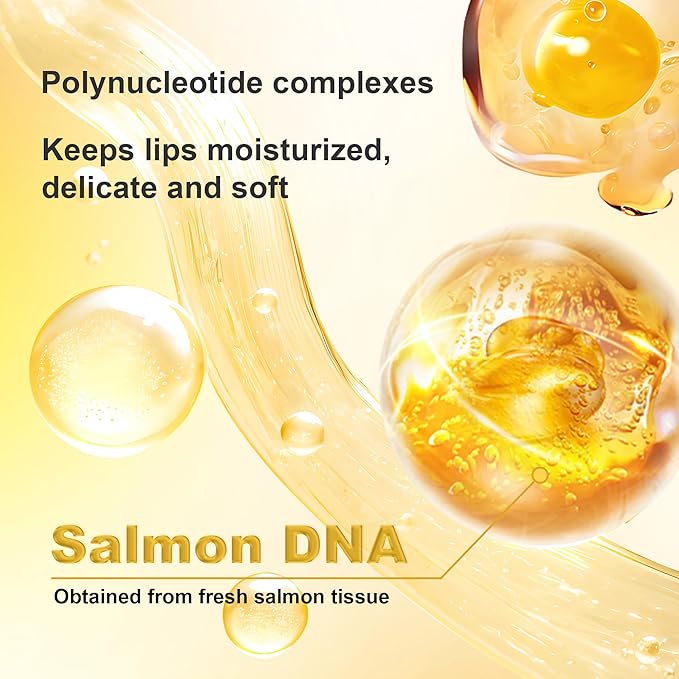 PDRN Lip Sleeping Mask with Salmon DNA & Honey,Skin Care Hydrating Lip Balm for Daily & Overnight Moisturizing, Brightening & Smoothing, 15g/0.53oz.