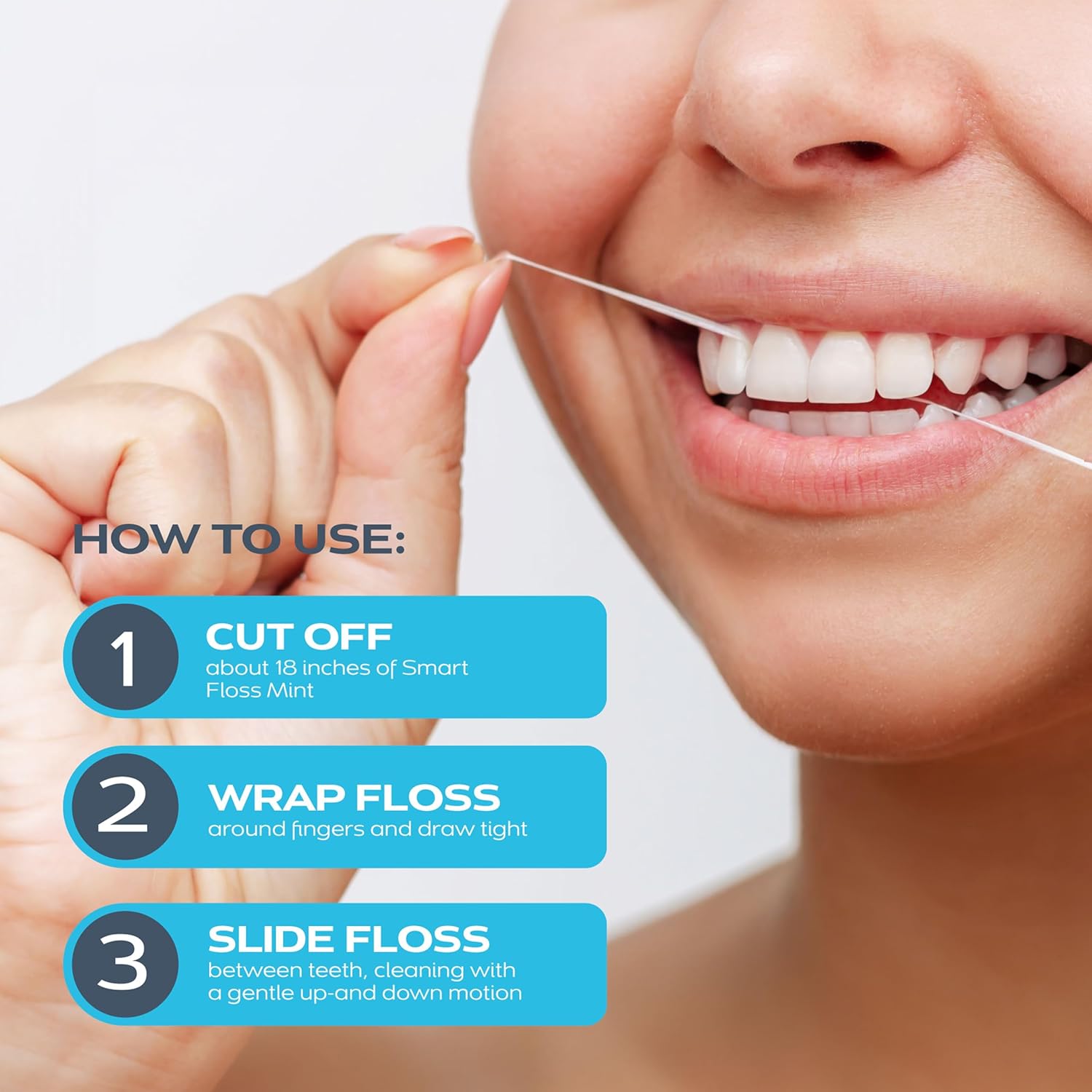 drTung's Smart Floss Mint for Teeth - Natural Expanding Dental Floss, Gentle on Tooth & Gums, Expands & Glides, PTFE & PFAS Free, Certified Organic Mint Essential Oils - Pack of 12