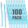 Disposable Toothbrushes with Toothpaste Adult Pre-Pasted Disposable ToothbrushTravel with Toothpaste Bulk Toothbrushes Waterless Toothbrush Individually Wrapped Mint-100Pcs