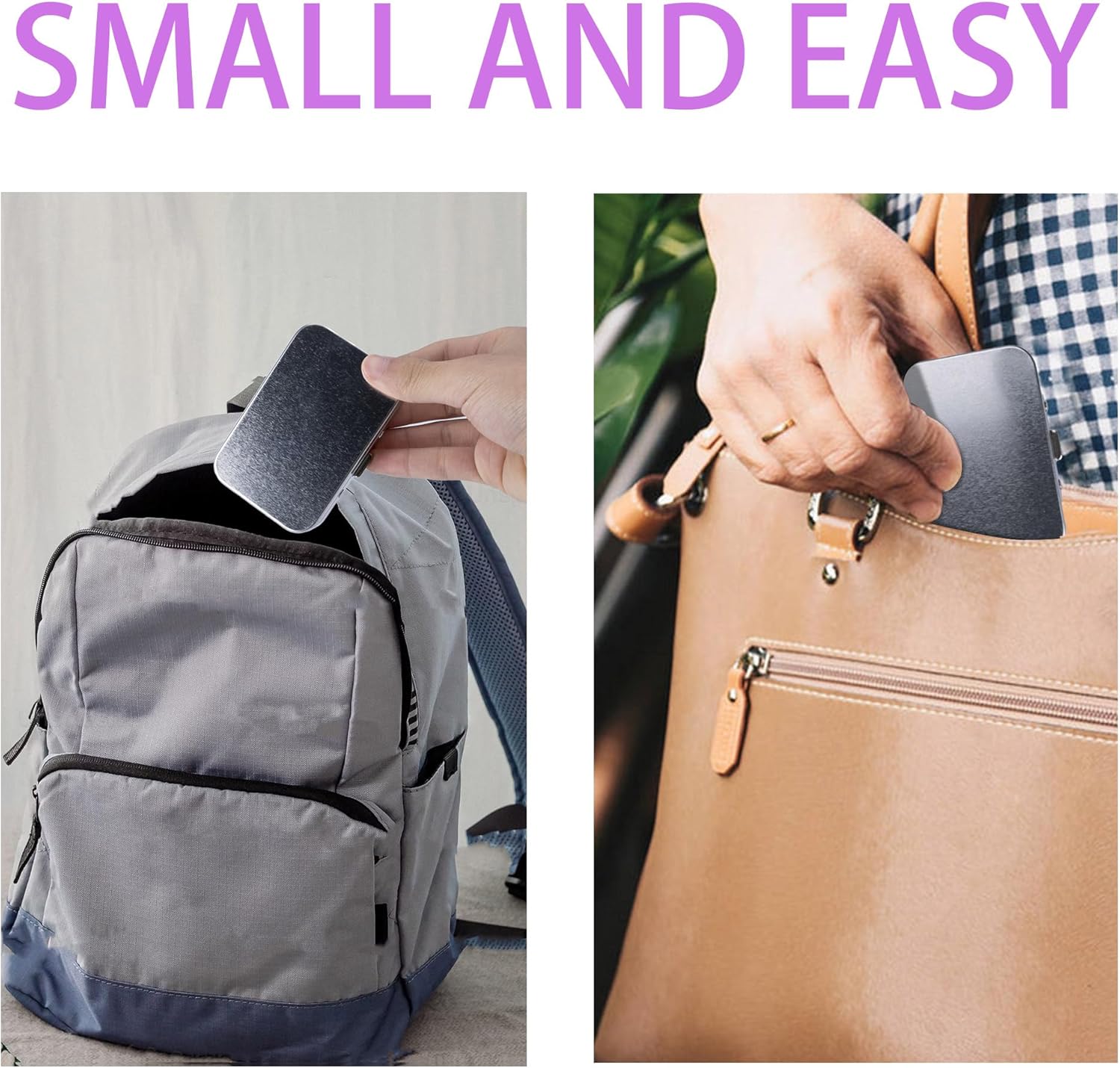 2Pack Dental Floss Portable Case,Refillable Portable Floss Pick Holder Container with Mirror,Small Floss Dispenser for Travel, Dates,Dinners and Hotels(Silver)