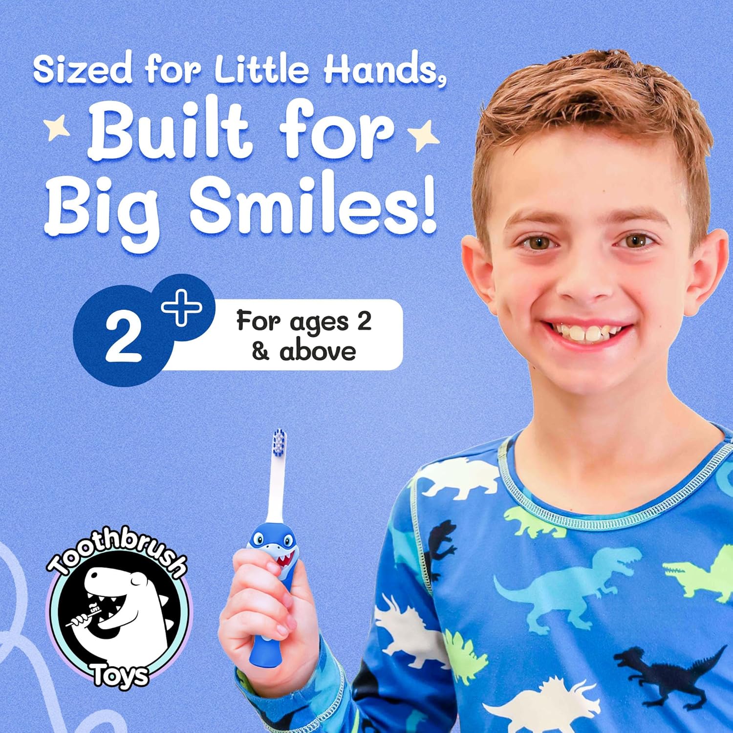 Kids Soft Bristle Shark Toothbrush for Ages 2+, Gentle and Cute Toothbrush for Children with Replaceable Brush Head, Ergonomic Handle Kids Brush for Teeth Care Ideal for Toddlers, Shark Design