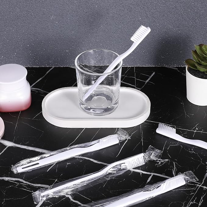 200 Pack Disposable Toothbrushes, Individually Wrapped Toothbrushes Soft Bristle Tooth Brush Single Use Toothbrush Bulk White Toothbrush for Adult Home Hotel Guest Camp Travel