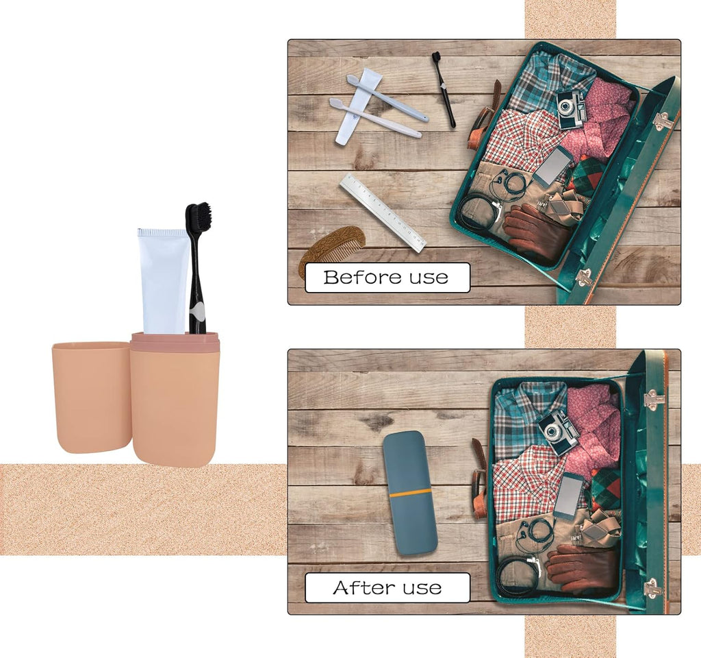 SietDESEO Travel Toothbrush Holder, Toothbrush Travel Case Portable Toothbrush Travel Container Travel Toothbrush & Toothpaste Holder for Camping School Business Trip Bathroom