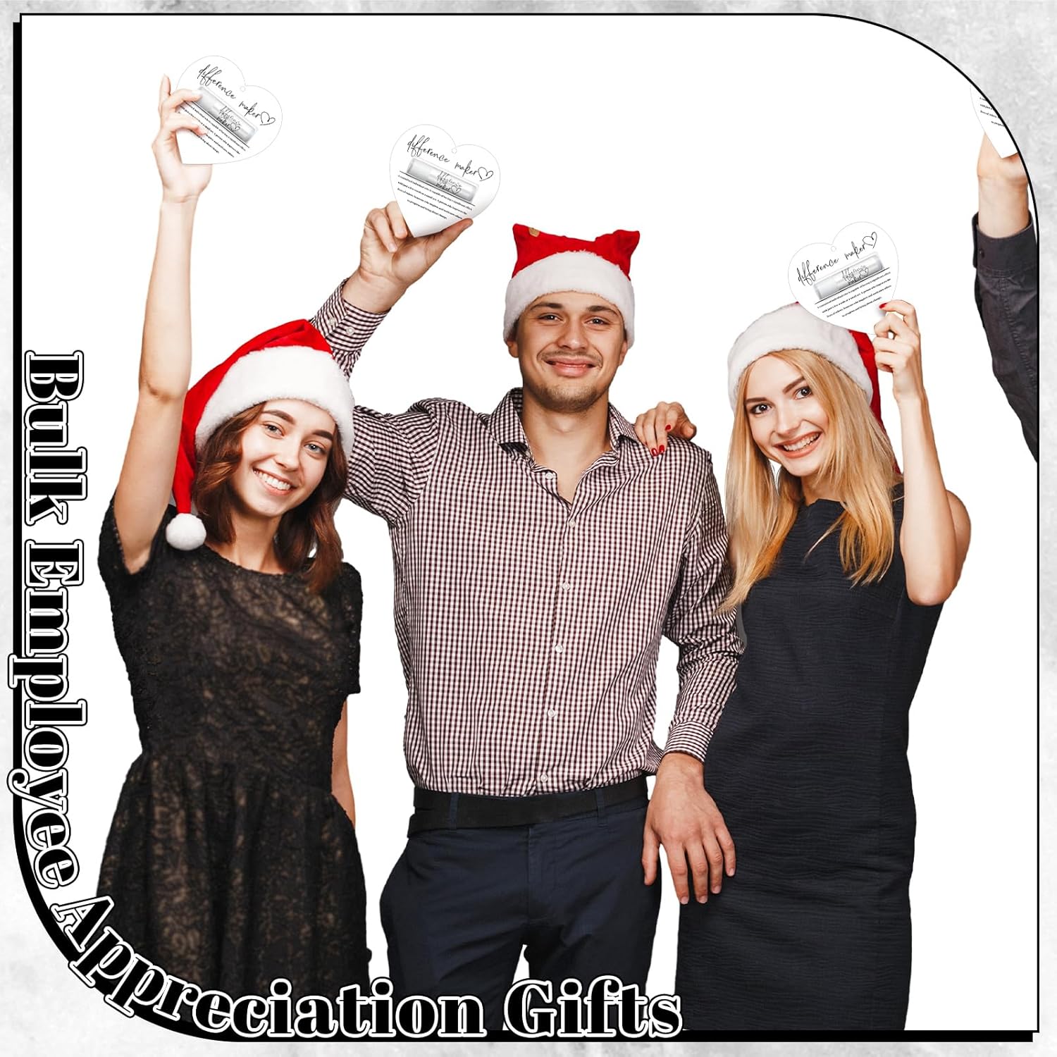 30 Pack Christmas Employee Appreciation Gift Lip Balms Bulk Staff Teacher Team Volunteer Thank You Gift Thanksgiving Christmas Appreciation Party Favor for Women Men(Heart,White)