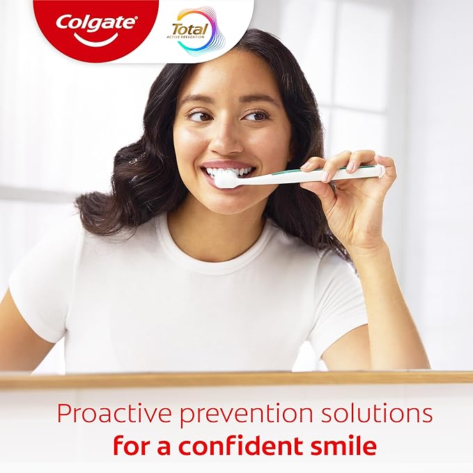 Colgate Total Whitening Toothpaste Paste, 5.1 oz, 4 Pack, Fluoride, Antibacterial, for Plaque, Gingivitis, Sensitivity, Stain Removal, Clinically Proven, Mint, Teeth Whitening, Stannous Fluoride