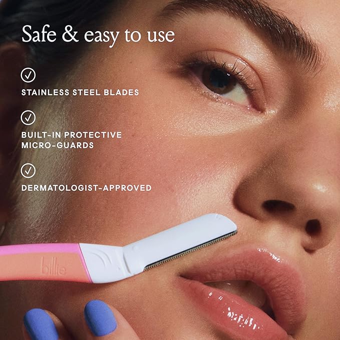 Billie - Dermaplane Refill Blades - Stainless Steel Blades with Safety Micro-guards - Nickel-free - Gently Exfoliates Skin - 3 count (Pack of 12)