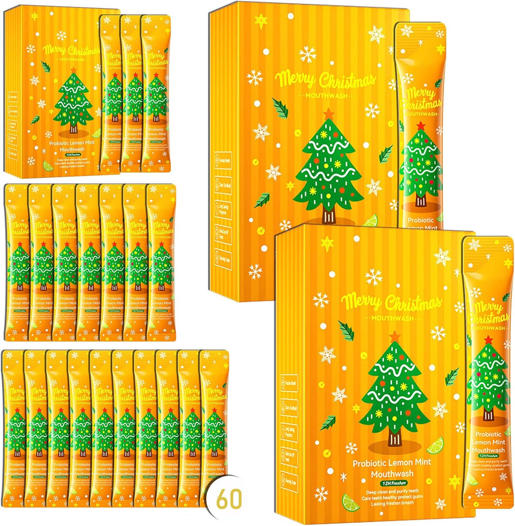 Travel Size Mouthwash,Mini Mouthwash Travel Size Bulk Portable Mouth Wash Set,Individual Small Travel Mouth Wash Packets for Fresh Breath(Pack of 60) A43