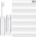 Rtteri 150 Pcs Travel Toothbrush Kit Bulk Folding Tooth Brush with Cover Transparent Potable Travel Size Mini Toothbrush Small Foldable Manual Tooth Brushes for Adult Camping School