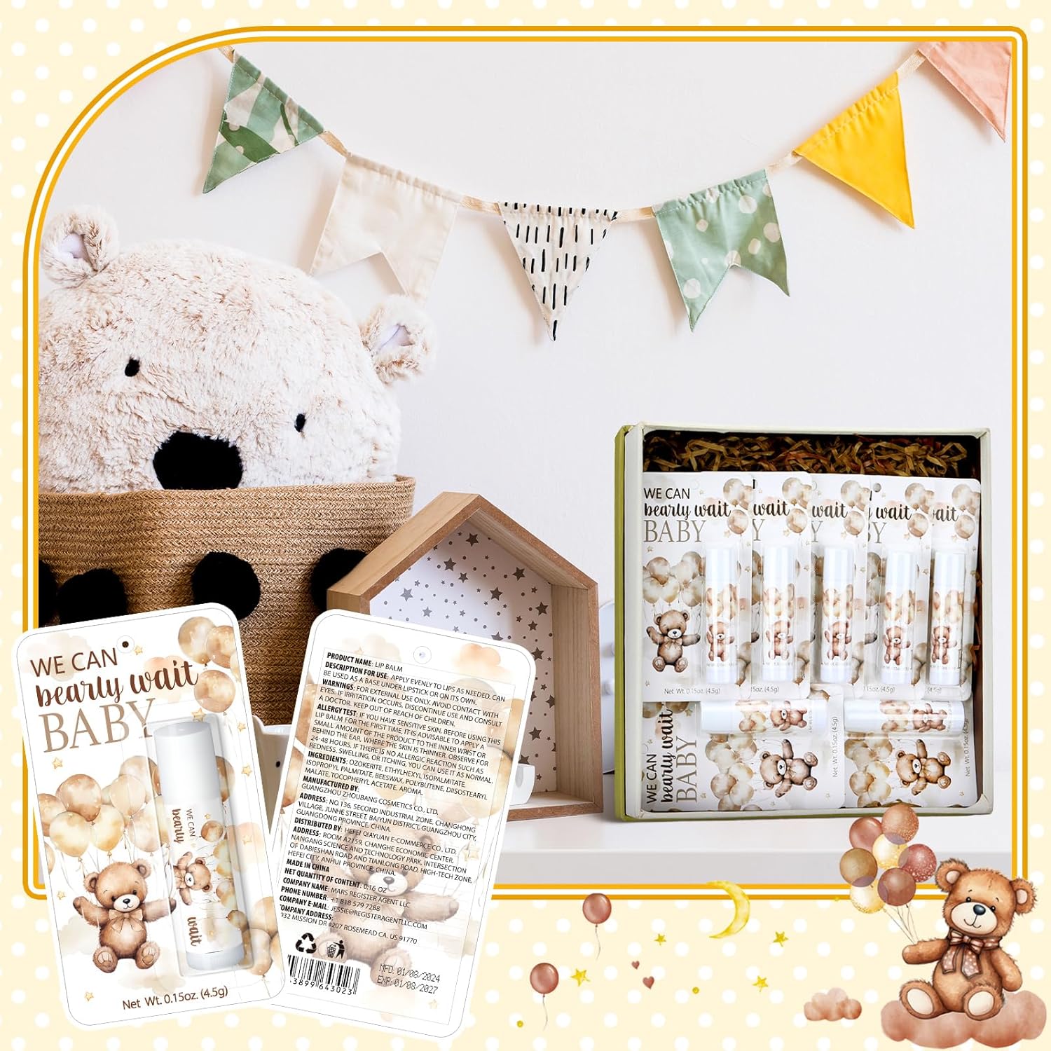 30 Pack We Can Bearly Wait Baby Shower Games Prizes Party Gifts Bulk Lip Balms Favors for Winners Adults Guests Gender Reveal Favors Decorations Baby Shower Souvenirs Gift Bags Stuffers