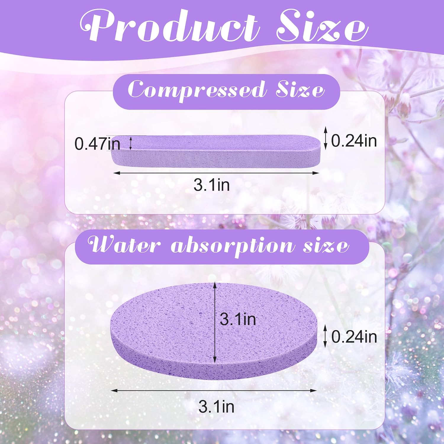 120 Pcs Facial Sponge Compressed, Luxiv Face Cleansing Sponge Estheticians Compressed Makeup Facial Sponge Round Wash Face Sponges for Women Compress Exfoliating Removal Sponge (Purple)