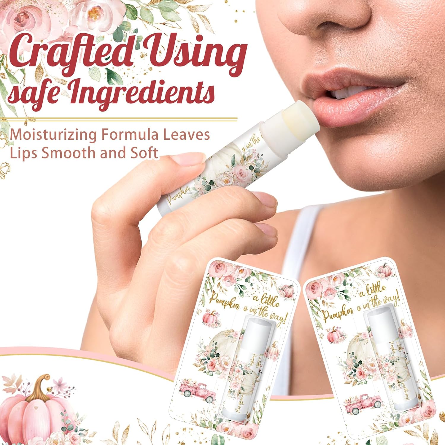 30 Pack Fall Little Pumpkin Baby Shower Games Prizes Gifts Bulk Pumpkin Pie Scented Lip Balms Favors for Boys Girls Pink Gender Reveal Decoration Halloween Autumn Thanksgiving Baby Shower Bags Stuffer