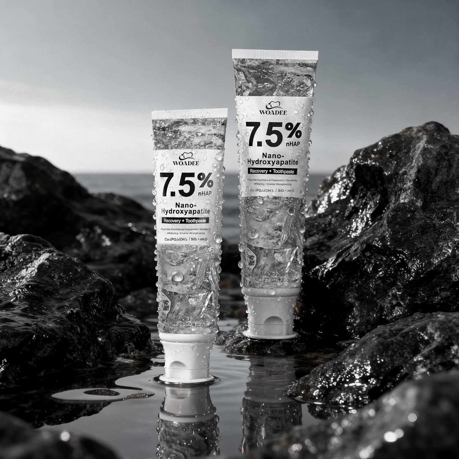 Woadee Nano Hydroxyapatite Toothpaste for Advanced Enamel Protection, Fluoride Free Toothpaste-Appropriate for Sensitive Teeth-for Adult, Kids Oral Care - Fresh Breath,4.23 oz 1P