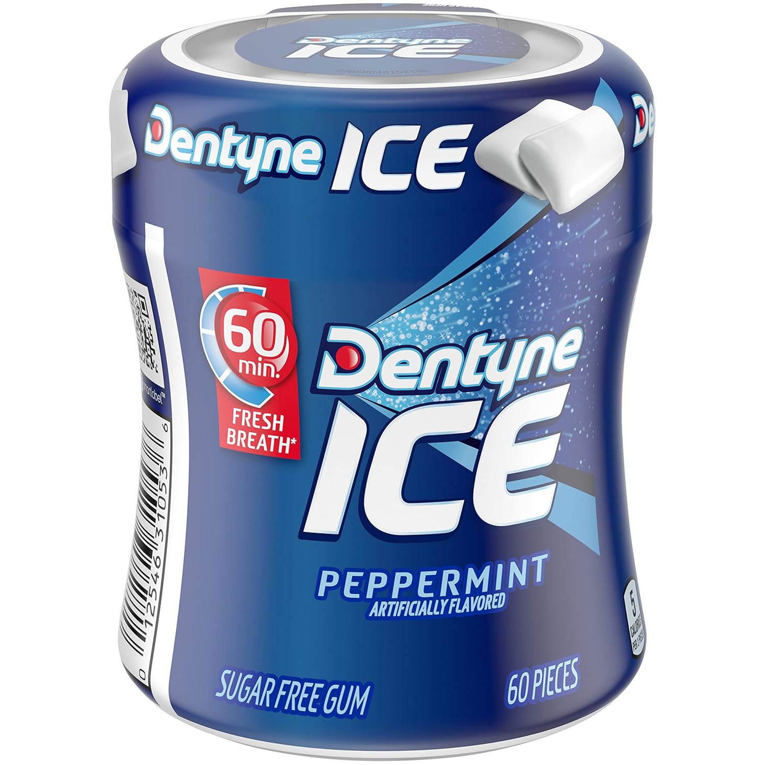 Dentyne Ice Peppermint Sugar Free Gum, 4 Bottles of 60 Pieces (240 Total Pieces)