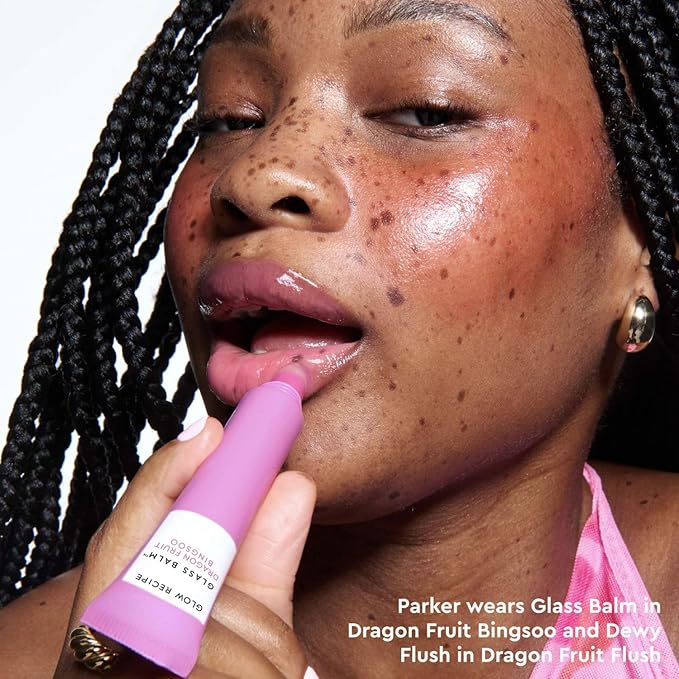 Glow Recipe Glass Balm Lip Treatment - 12Hr Hydrating Lip Balm & Moisturizer with Hyaluronic Acid to Smooth, Plump & Protect from Dryness, High Shine Finish - Dragonfruit Bingsoo (15 ml)