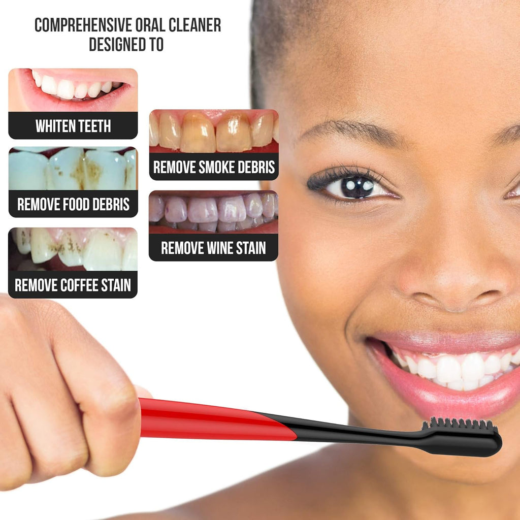 Soft Toothbrushes for Adults - Black Charcoal Toothbrush Ultra Soft for Sensitive Gums - Teeth Whitening Brush for Adults & Children [Extra Family Pack] Super Soft Tip Bristles (Colorful)