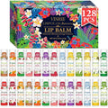 128 Pack Lip Balm, Natural Lip Balm Bulk with Vitamin E and Coconut Oil, Bulk Moisturizing Lip Balms for Dry Lips-16 Flavors