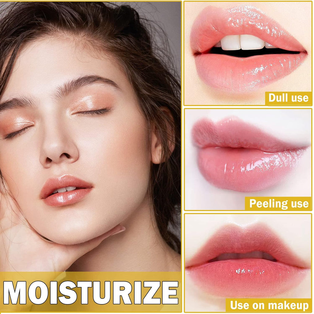 2PCS Bee Lip Balm Honey Pot Sleeping Mask - Silky Hydrating Overnight Lip Care Products - Strawberry & Honey