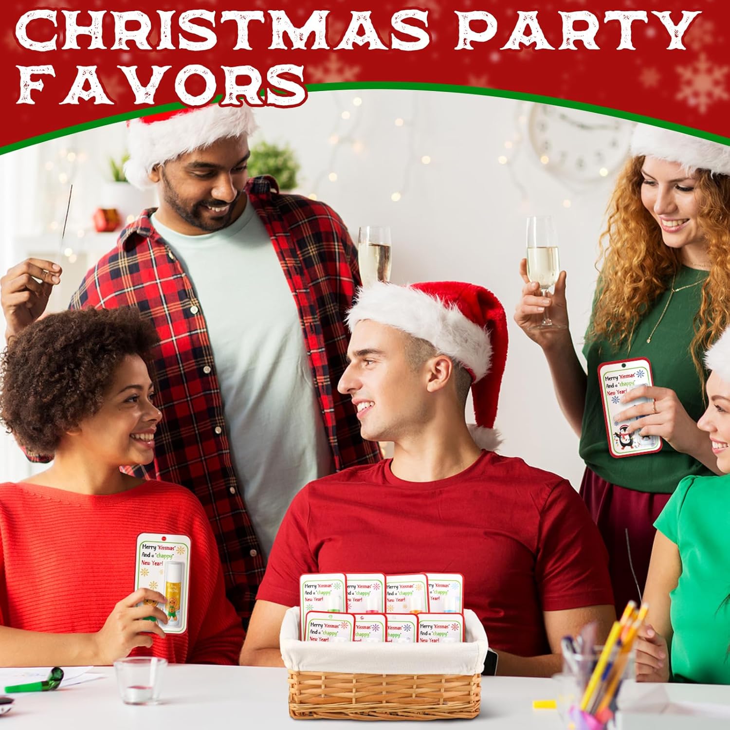 10 Pack Christmas Lip Balms Bulk Christmas Party Gifts Favors Stocking Stuffers Holiday Lip Balms Employee Staff Team Appreciation Gifts Thank You for Teacher Coworkers (Cute)