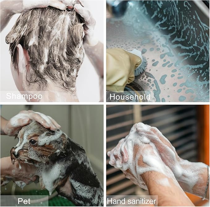 2oz Plastic Foam Pump Bottle, Empty Bottle Travel Foaming Dispenser for Hand Soap, Shampoo (3Pcs, 60ml) (Clear+Green+Pink)