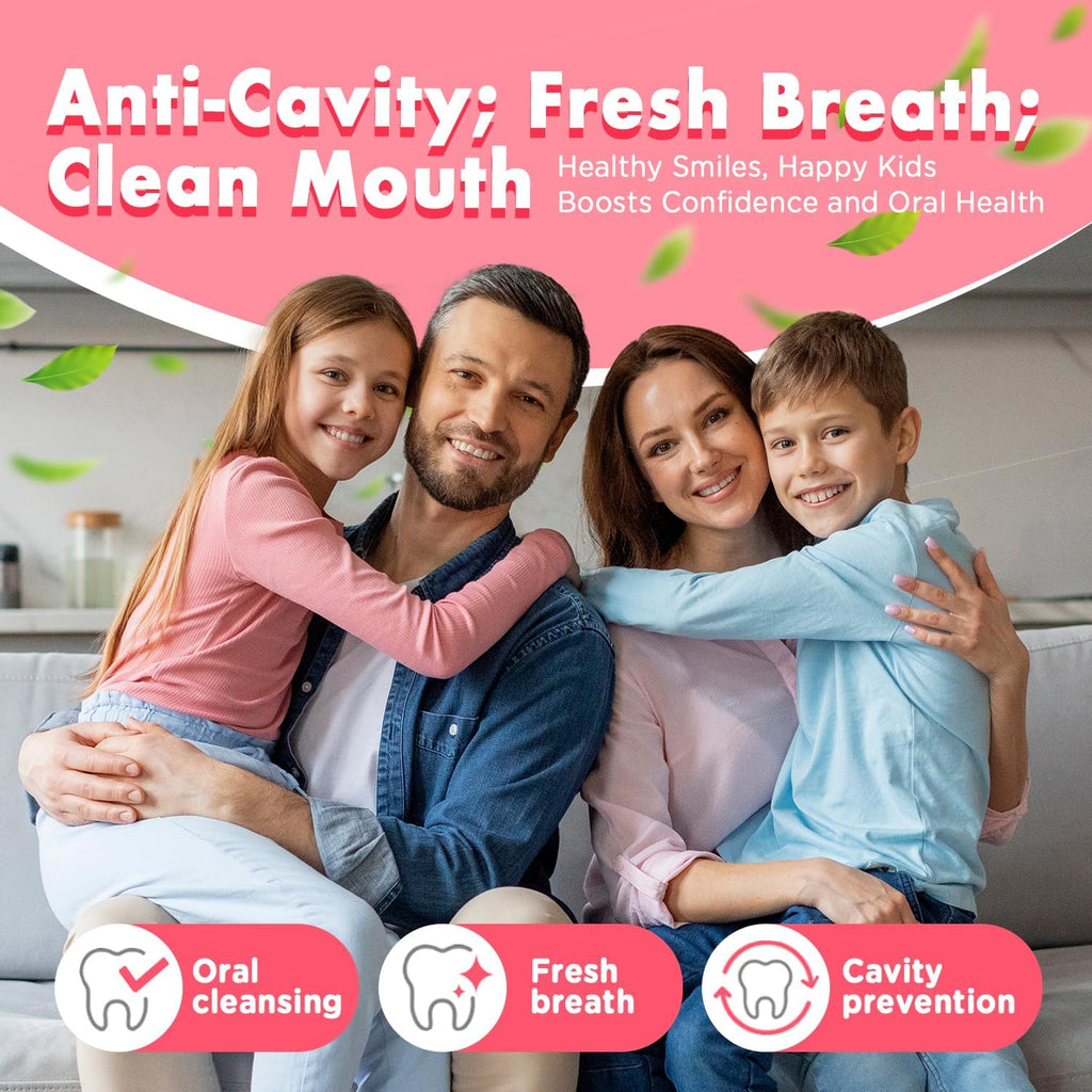 Mouth Spray for Kids Toddler Toothpaste Helper Fluoride Free Baby Toothpaste Cavity Protection Oral Care with Natural P113+ Antibacterial Peptide for Newborns to Age 6 (Original&Strawberry)