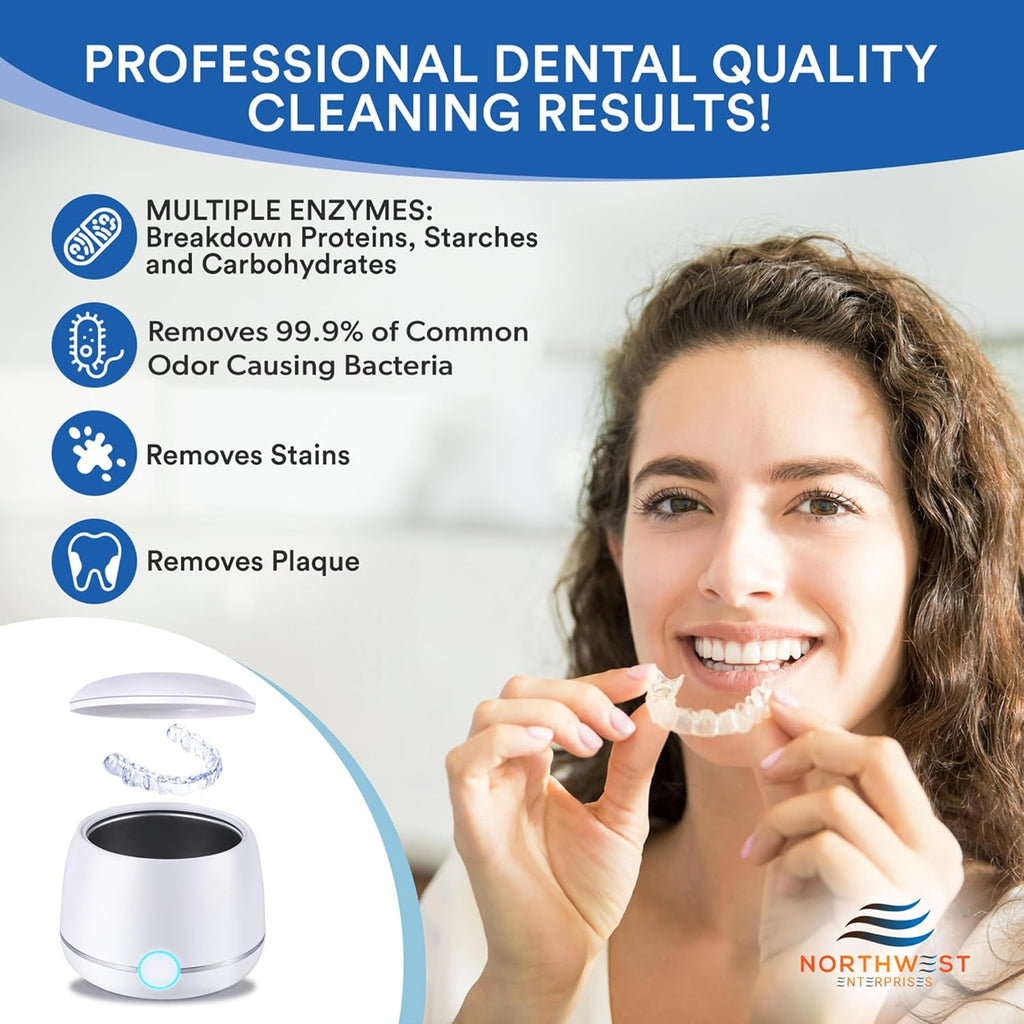 Ultrasonic Retainer Cleaner Solution Concentrate - Ultrasonic Denture Cleaner for Ultrasonic Machines - Cleans Mouthguards, Invisalign, and Nightguards - Odor, Stain and Discoloration Remover (16 oz)