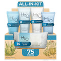 H2O Therapy Hotel Soaps & Toiletries Bulk Set | 1-Shoppe Amenities Kit | 0.85oz Shampoo & Conditioner, Body Wash, Lotion, 1oz Bar Soap | Travel Size | 75 Pieces
