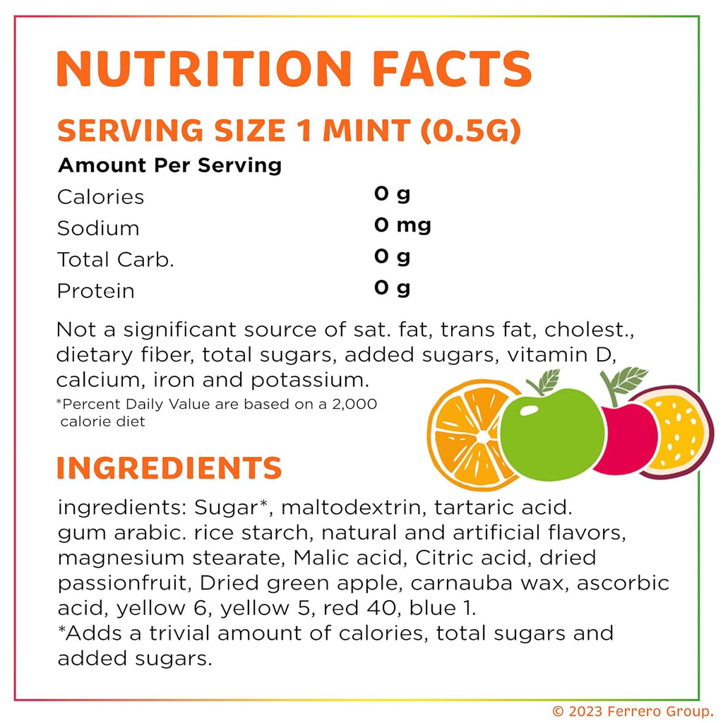 Tic Tac Bulk Resealable Refill Bag, Fruit Adventure Mints, On-The-Go Refreshment, Includes Empty Refillable Pack, 17.2 oz