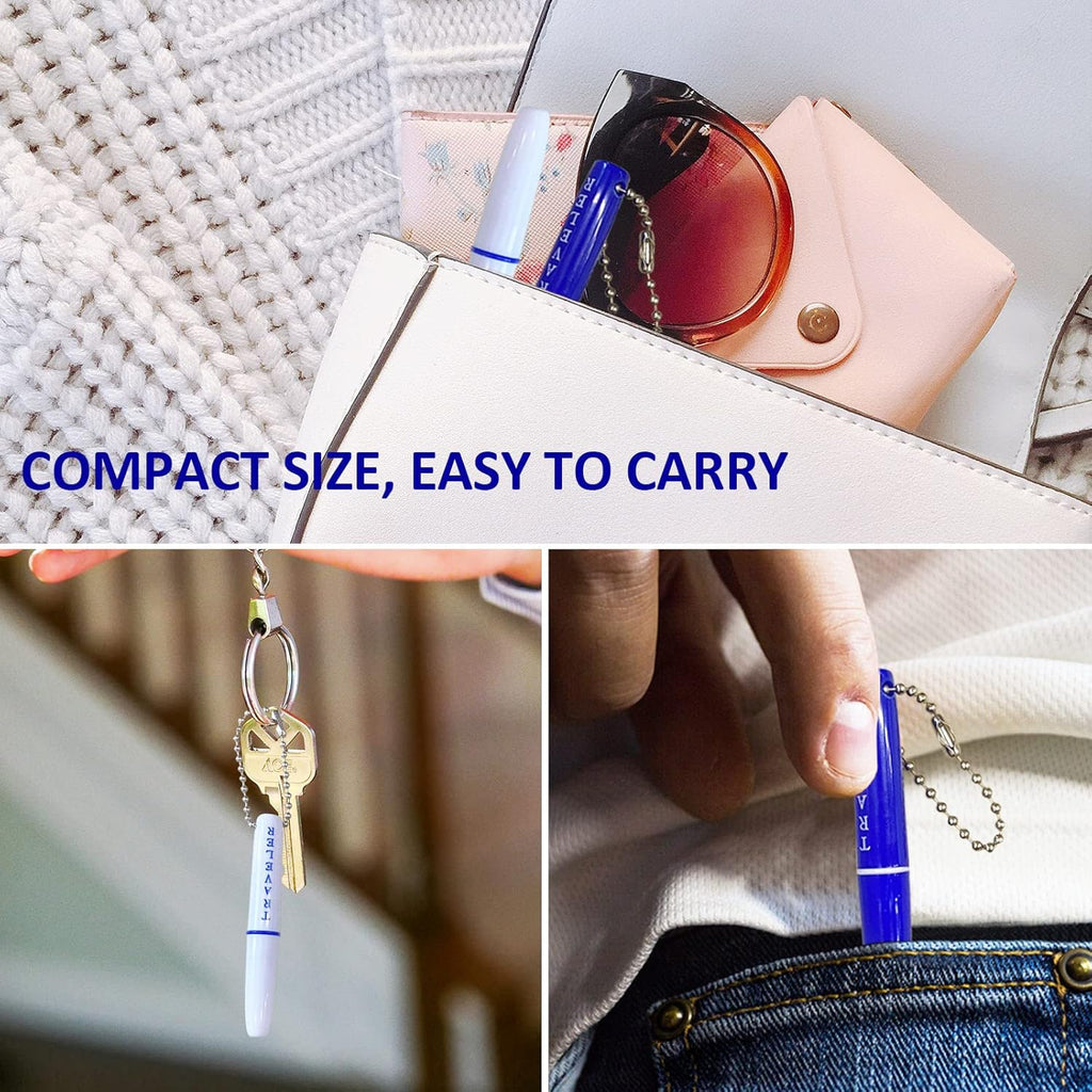 Portable Travel Toothpick Dental Tool, Stainless Steel Toothpick and Emery Stain Eraser, Metal Toothpick, Teeth Cleaning Plaque Remover Stain Remover with Chain (2)