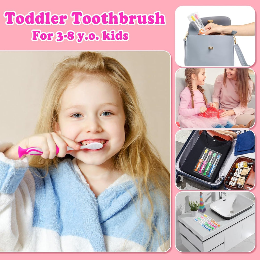 Disposable Toddler Toothbrush Pack of 60, Manual Suction Cup Bulk Toothbrushes Individually Wrapped Animal Toothbrush for Home, School, Camp, Daycare, Travel