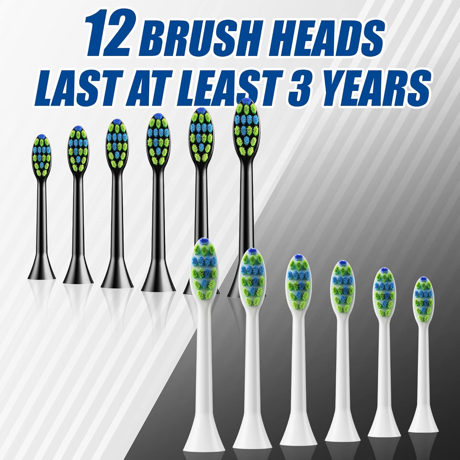 7AM2M Rechargeable Sonic Electric Toothbrush 2 Pack, Soft Toothbrushes for Adults and Kids with 12 Brush Heads, IPX7 One Charge Use for 60 Days, 5 Modes with 2 Minutes Build in Smart Timer