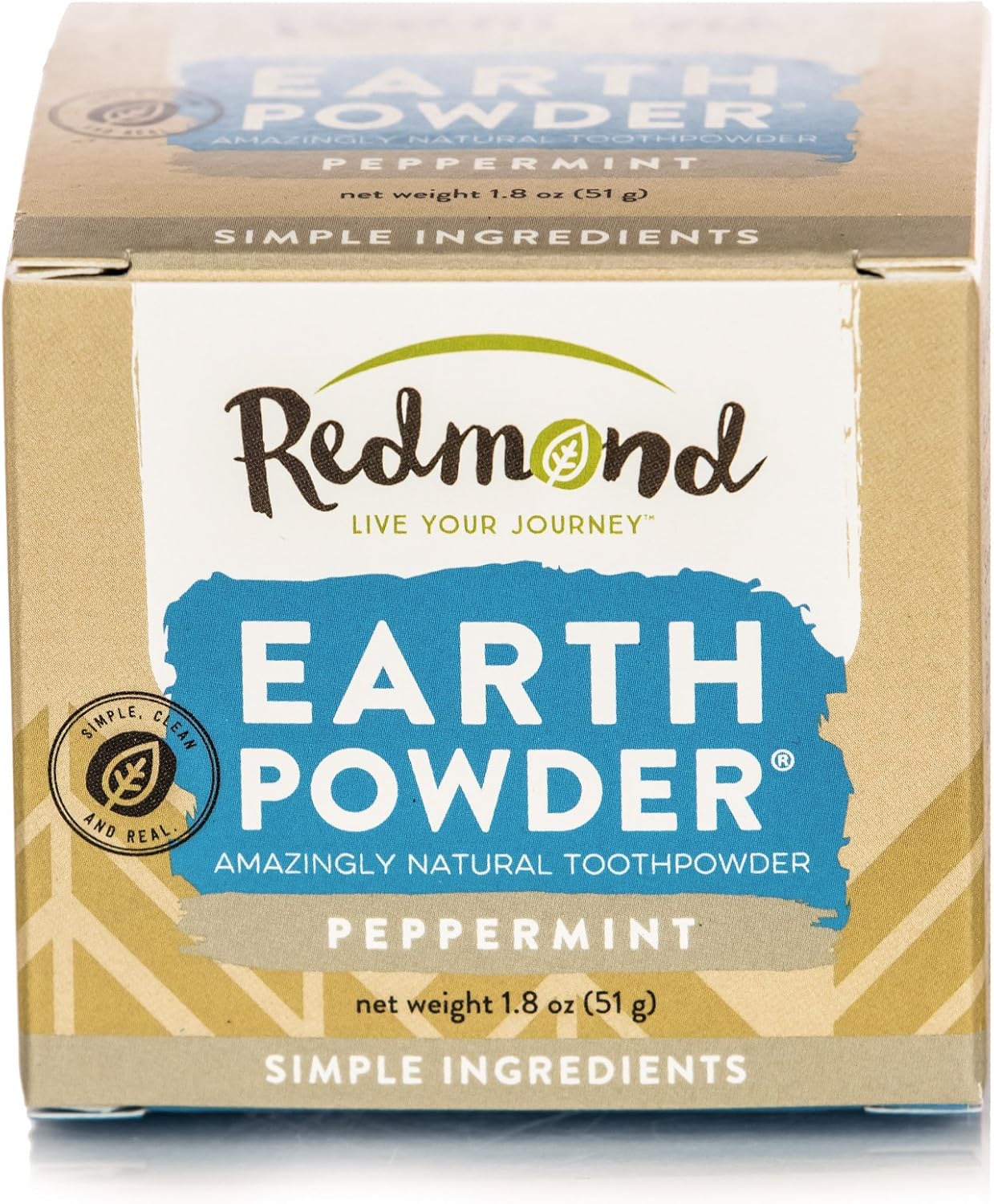 Redmond Earthpowder, All Natural Tooth and Gum Powder Bentonite Clay, Peppermint