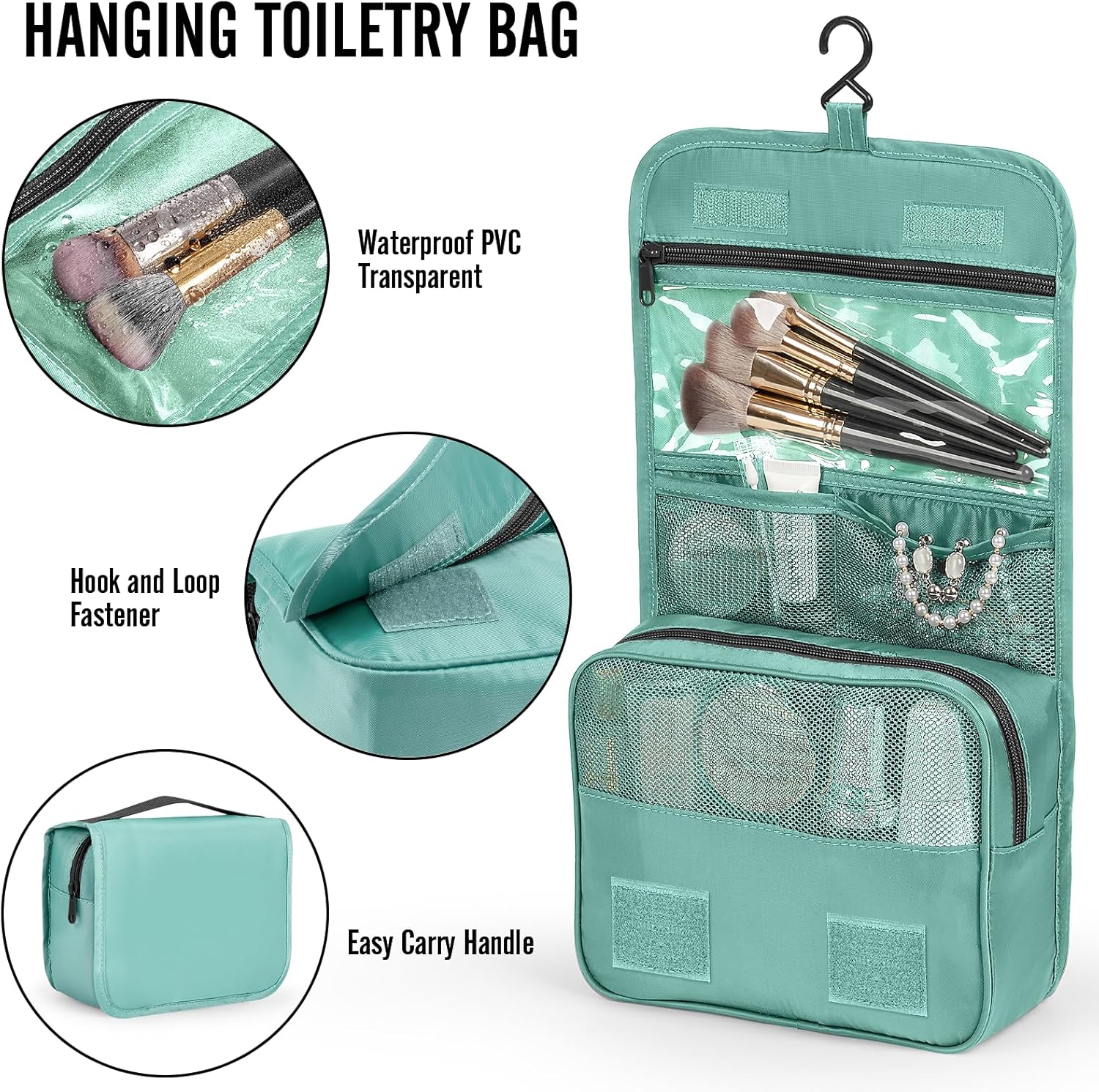 Veken 8 Set Packing Cubes for Travel Essentials, Suitcase Organizer Bags in 4 Sizes, Carry-On Luggage Accessories with Large Laundry & Hanging Toiletry Bag, Must-Have for Airplane, Road Trip & Camping