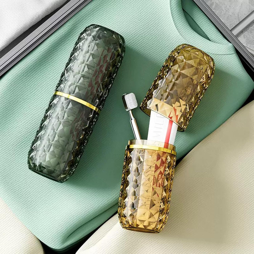 Toothbrush Holders with Cover, Portable Travel Toothbrush Case with lid, Toothbrush Container for Bathroom Countertop Organizer (Transparent)