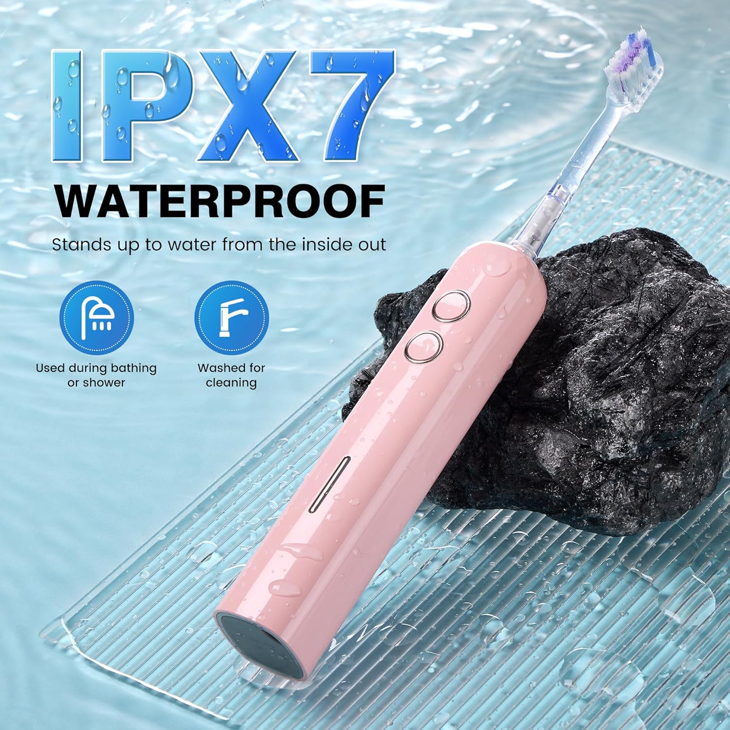 Electric Toothbrush for Adults Sonic Vibration Deep Mouth Cleaning Teeth Whitening Free 4 Toothbrush Heads Super Soft Bristles 3 Modes 90 Days Lifespan IPX7 Waterproof (Color Available)